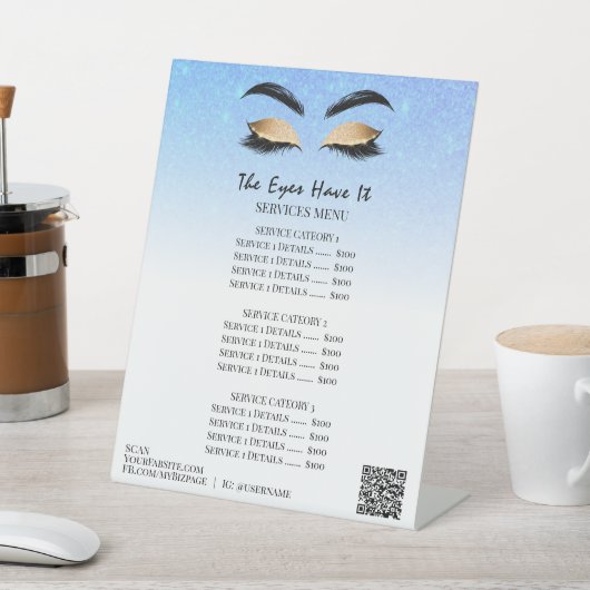 *~*テーブルテント卓上グリッターEYESペデスタルサイン 台座サイン (インサイチュ)