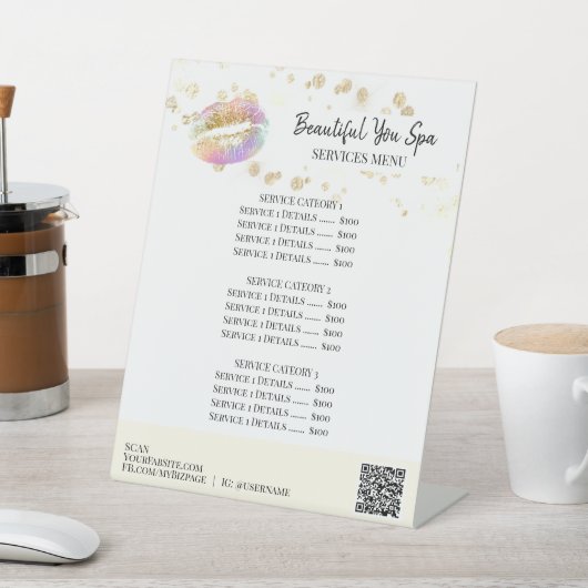 *~*テーブルテント卓上グリッターLIPSペデスタルサイン 台座サイン (インサイチュ)