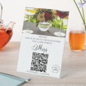 *~*テーブルテント卓上レストランアップロードロゴQR 台座サイン (インサイチュ)