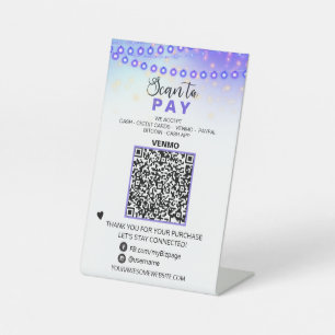 ~*テーブルテント支払いQRコード卓上台座看板 台座サイン