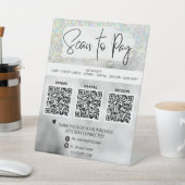 *～*テーブルテントQR支払虹テーブルトップ  台座サイン (インサイチュ)