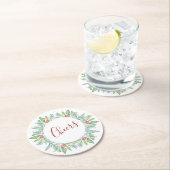 テーブルデコールクリスマス ラウンドペーパーコースター (インサイチュ)