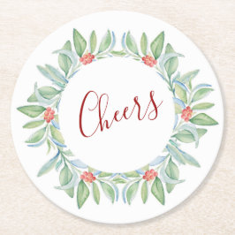 テーブルデコールクリスマス ラウンドペーパーコースター