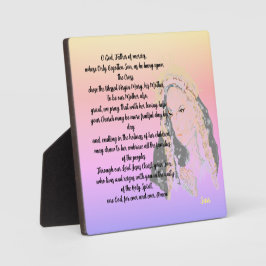 テーブルトップイーゼルとキャンバス；祈りの言葉ヴァージンメアリー フォトプラーク