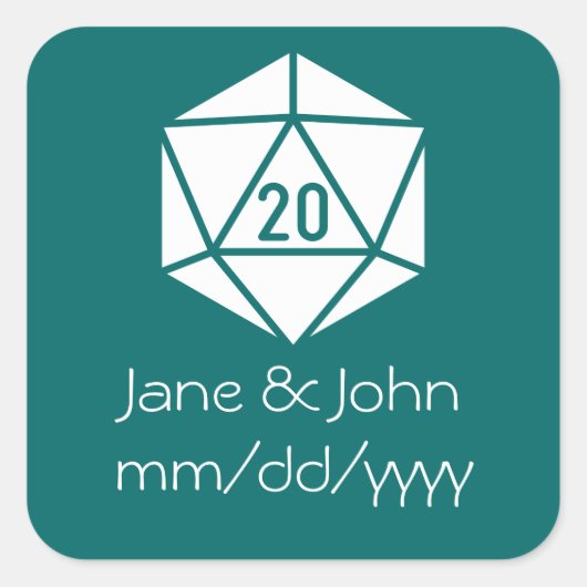 テーブルトップシックティール（緑がかった色）シール スクエアシール (正面)