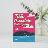 テーブルトップ山 南アフリカ ビンテージ旅行ポスター ポストカード (スタンド正面)