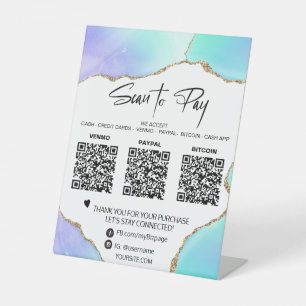 *～*テーブルトップQRテーブルテントAGATE 3支払い 台座サイン