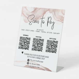 *～*テーブルトップQR支払いテーブルテント 台座サイン