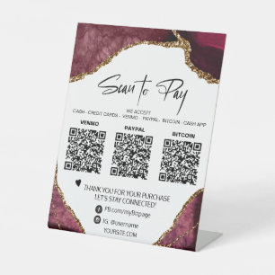 *～*テーブルトップQR 3支払いテーブルテントゲートグリッター 台座サイン