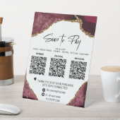 *～*テーブルトップQR 3支払いテーブルテントゲートグリッター 台座サイン (インサイチュ)