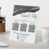 *~*テーブルトップQR 3支払いテーブルテントゲート金ゴールド 台座サイン (インサイチュ)