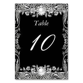 テーブルナンバエレガントレオパード黒銀パール テーブルナンバー