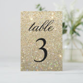 テーブルナンバーカード - ゴールドグリッター 招待状 (スタンド正面)