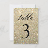 テーブルナンバーカード - ゴールドグリッター 招待状 (裏面)