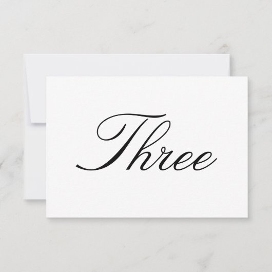 テーブルナンバーカード 招待状 (正面)