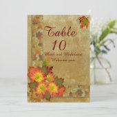 テーブルナンバーカード 秋のウェディング 招待状 (スタンド正面)