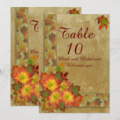 テーブルナンバーカード 秋のウェディング 招待状 (正面/裏面)