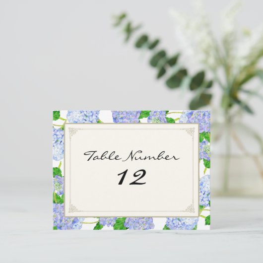 テーブルナンバーズブルーアジレアレースフォーマルフローラ ポストカード (スタンド正面)