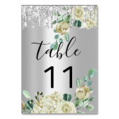 テーブルナンバードリップスシルバーミントグリッター結婚ズ テーブルナンバー (正面)