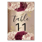 テーブルナンバードリップス花模様バラマルサラブルゴーニュ テーブルナンバー (裏面)