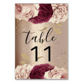 テーブルナンバーピンク花模様バラマルサラブルゴーニュ テーブルナンバー (正面)