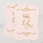 テーブルナンバー12, ファンシーなスクリプトレタリングのレセプション 招待状 (正面/裏面)