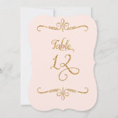 テーブルナンバー12, ファンシーなスクリプトレタリングのレセプション 招待状 (裏面)