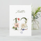 テーブルナンバー12（5x7ボタニカルフラワーデザイン） 招待状 (スタンド正面)