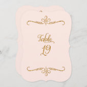 テーブルナンバー19, ファンシーなスクリプトレタリングのレセプション 招待状 (正面/裏面)