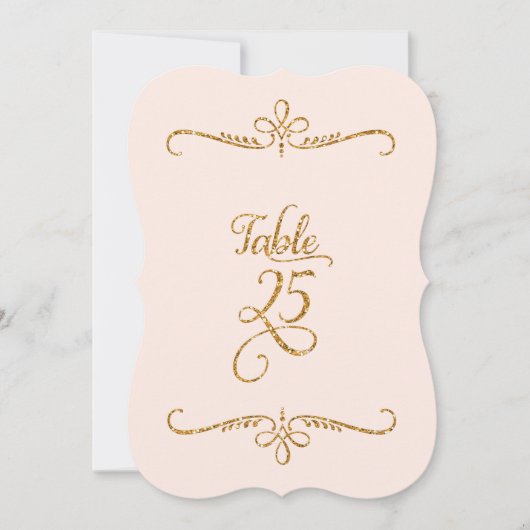 テーブルナンバー25, ファンシーな筆記体レタリングのレセプション 招待状 (正面)