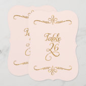 テーブルナンバー26, ファンシーなスクリプトレタリングのレセプション 招待状 (正面/裏面)