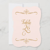 テーブルナンバー26, ファンシーなスクリプトレタリングのレセプション 招待状 (正面)