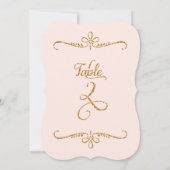 テーブルナンバー2, ファンシーな筆記体レタリングの受付 招待状 (裏面)