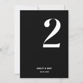 テーブルナンバー2 ボールド ブラック ウェディングテーブルナンバー 招待状