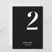 テーブルナンバー2 ボールド ブラック ウェディングテーブルナンバー 招待状 (裏面)