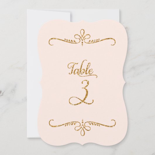 テーブルナンバー3, ファンシーなスクリプトレタリングのレセプション 招待状 (正面)