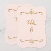 テーブルナンバー6, ファンシーなスクリプトレタリングのレセプション 招待状 (正面/裏面)