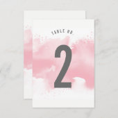 テーブルナンバー おしゃれ 水彩 フラッシュ ピンク グレー (正面/裏面)