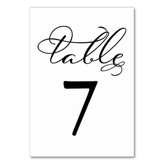 テーブルナンバー | エレガントなカリグラフィーウェディング (正面)