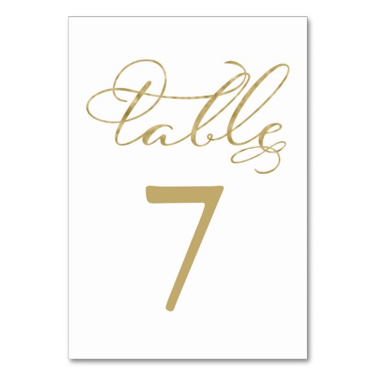 テーブルナンバー | エレガントゴールドフォイル ウェディング (正面)