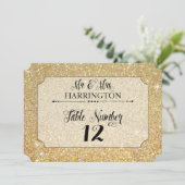 テーブルナンバー ゴールド グリッター ミスター&ミセス モダン ファブ (スタンド正面)
