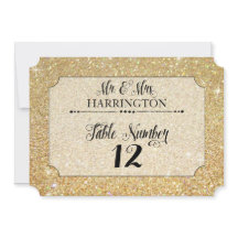 テーブルナンバー ゴールド グリッター ミスター＆ミセス モダン ファブ