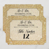 テーブルナンバー ゴールド グリッター ミスター&ミセス モダン ファブ (正面/裏面)