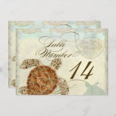 テーブルナンバー シー・トゥル・オーシャン・ビーチ・ウェディング・アート (正面/裏面)