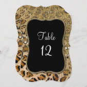 テーブルナンバー ナチュラルゴールド グリッター レオパードパターン (正面/裏面)