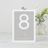 テーブルナンバー バー ミツバ イスラエルの星 灰色 (スタンド正面)