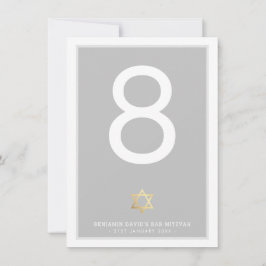 テーブルナンバー バー ミツバ イスラエルの星 灰色