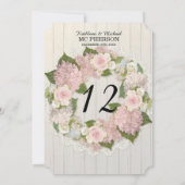 テーブルナンバー ピンク ハイドランジア ローズレース ラスティックウッド (裏面)