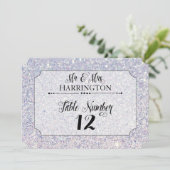 テーブルナンバー ブルーグリッター ミスター＆ミセス モダン ファブ (スタンド正面)