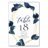 テーブルナンバー | モダン ディープインディゴブルーとゴールド (裏面)